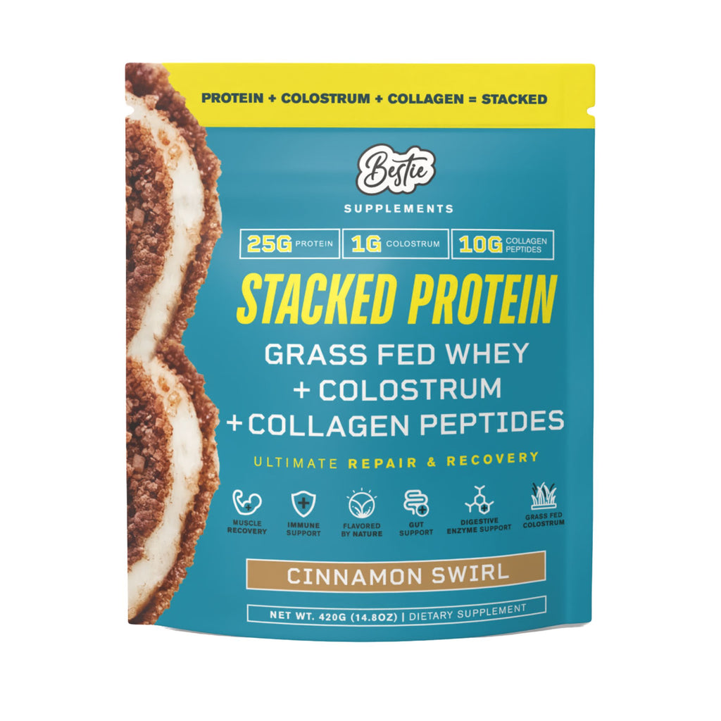 STACKED Grass Fed Whey + Colostrum + Collagen- Cinnamon Swirl