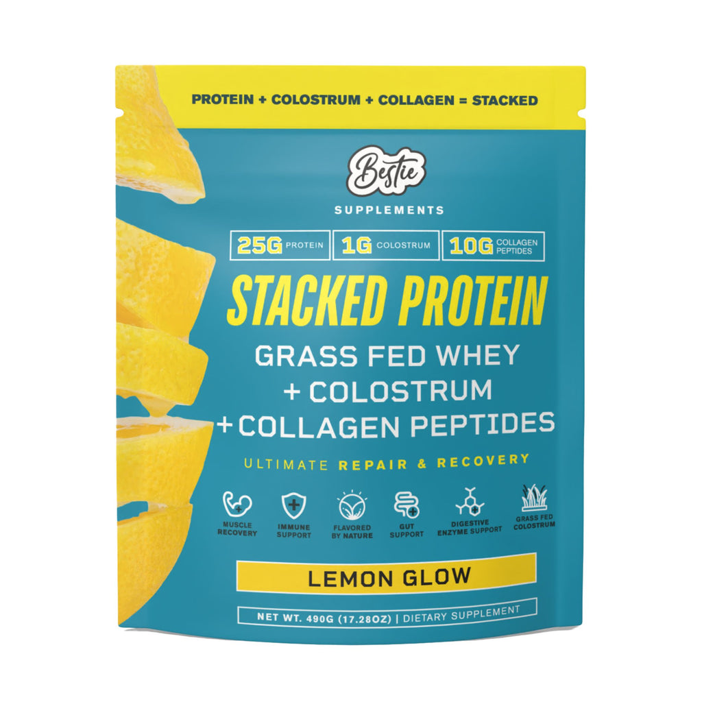 STACKED Grass Fed Whey + Colostrum + Collagen - Lemon Glow
