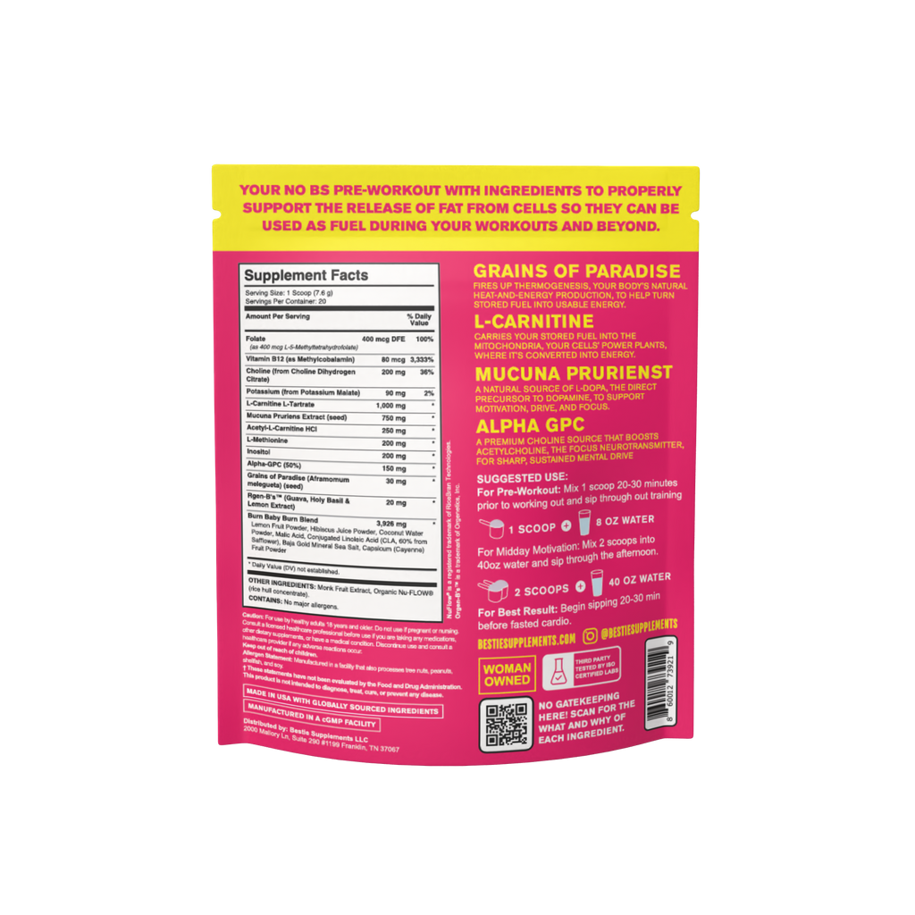 BURN BABY BURN BUILT DIFFERENT PREWORKOUT - Caffeine Free
